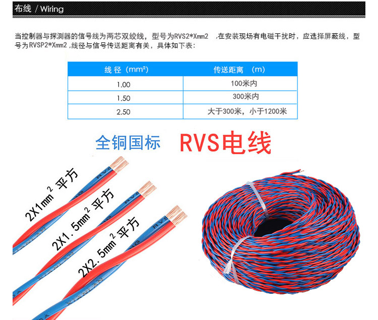 氯氣氣體報(bào)警器采用兩芯線